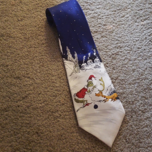 Dr Seuss the Grinch Men/'s Christmas Necktie New